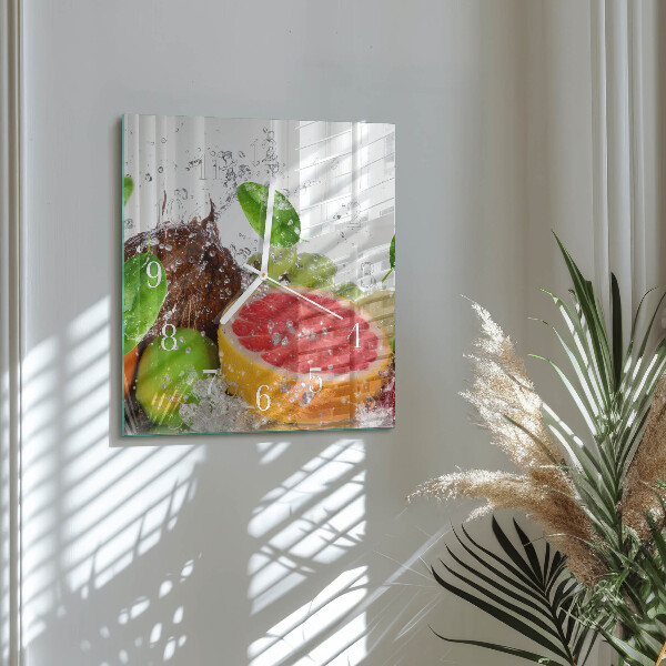 Square wall clock Fruit