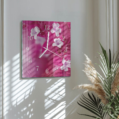 Square wall clock Flowers