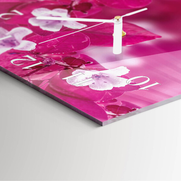 Square wall clock Flowers