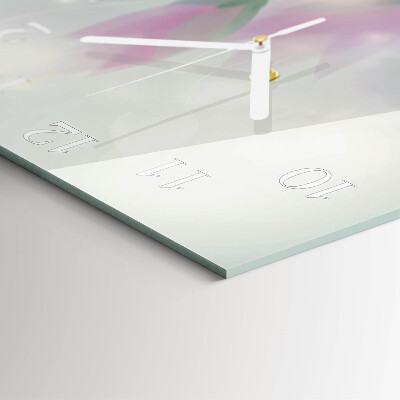 Square wall clock Flowers
