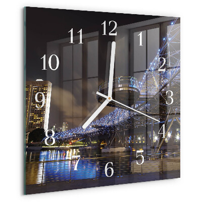 Square wall clock Night