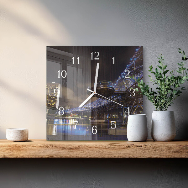 Square wall clock Night