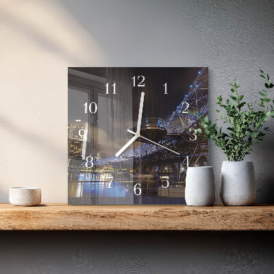Square wall clock Night
