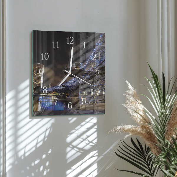 Square wall clock Night