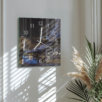 Square wall clock Night