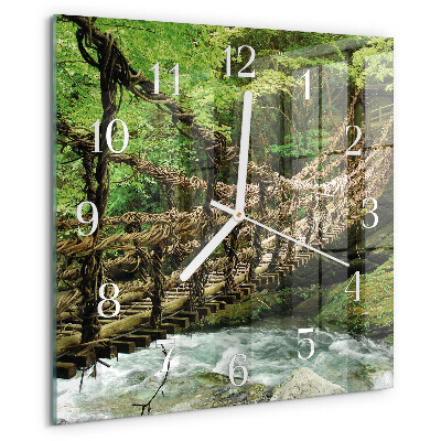 Square wall clock Rope Bridge