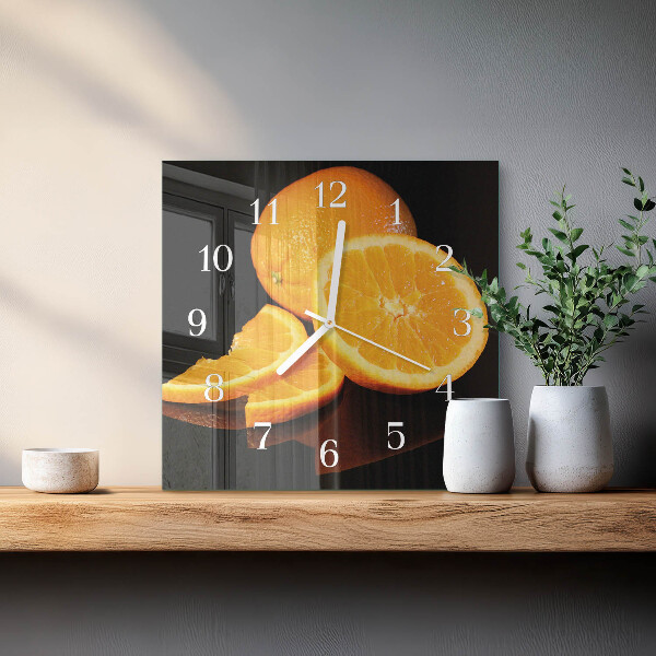 Square wall clock Oranges