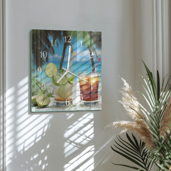Square wall clock Cocktail