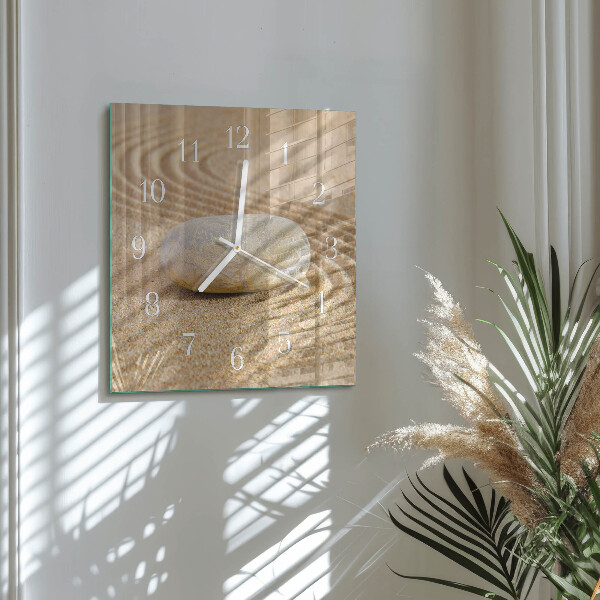 Square wall clock Stone Sand