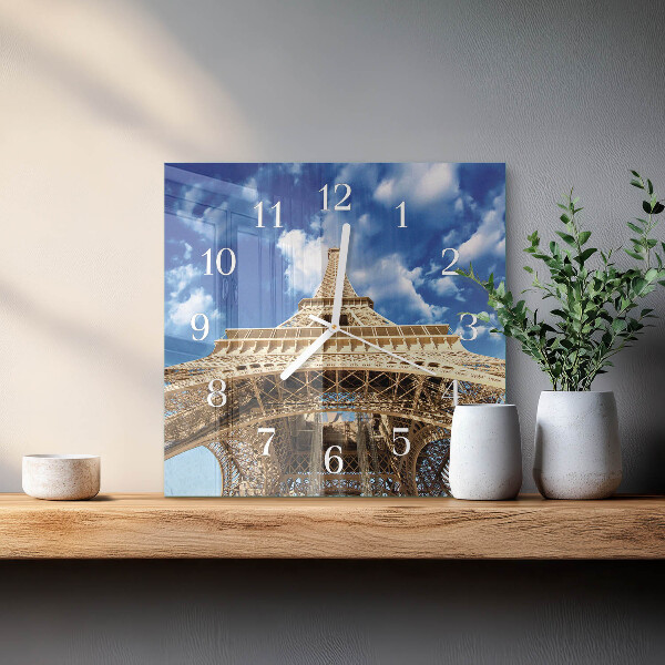 Square wall clock Eiffel Tower