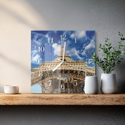 Square wall clock Eiffel Tower