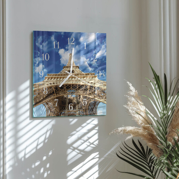 Square wall clock Eiffel Tower