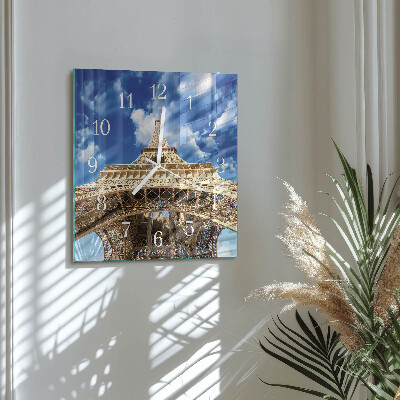Square wall clock Eiffel Tower