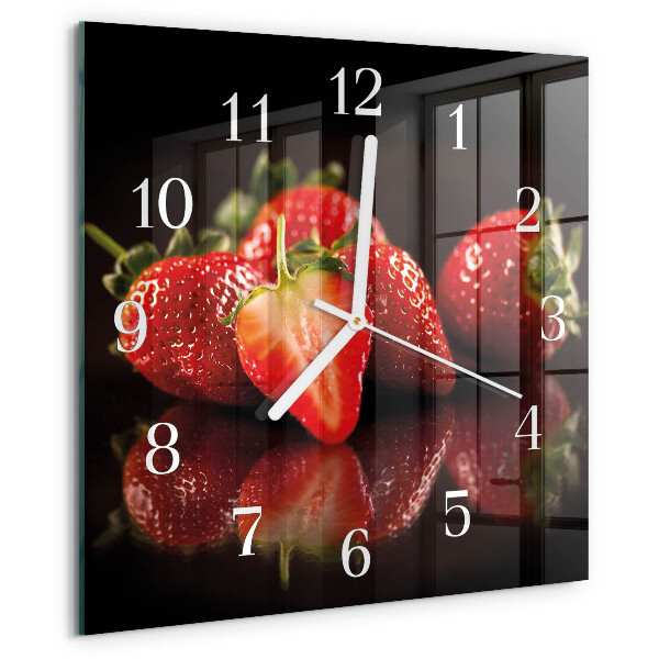 Square wall clock Strawberries