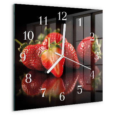 Square wall clock Strawberries