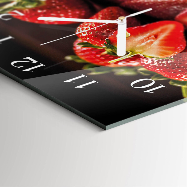 Square wall clock Strawberries