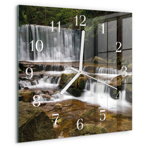 Square wall clock Waterfalls