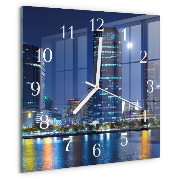 Square wall clock Night on the Town