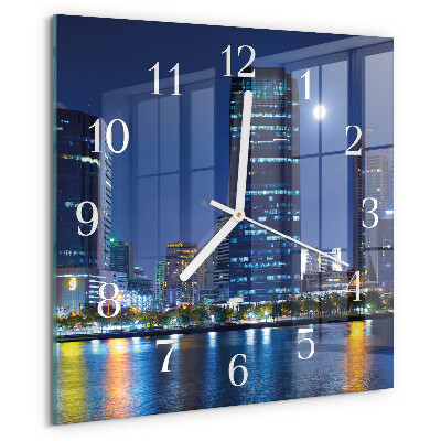 Square wall clock Night on the Town