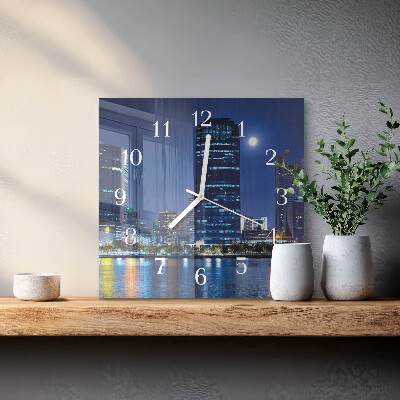 Square wall clock Night on the Town