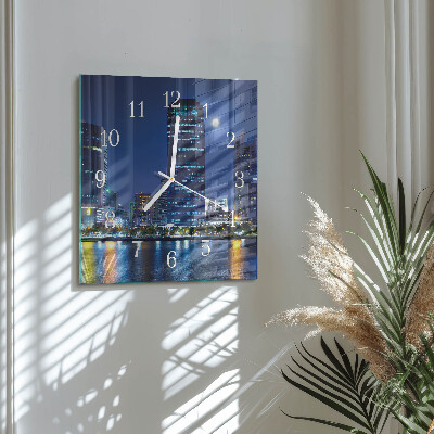Square wall clock Night on the Town