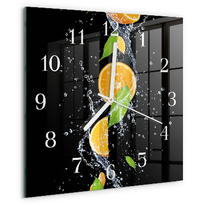 Square wall clock Oranges