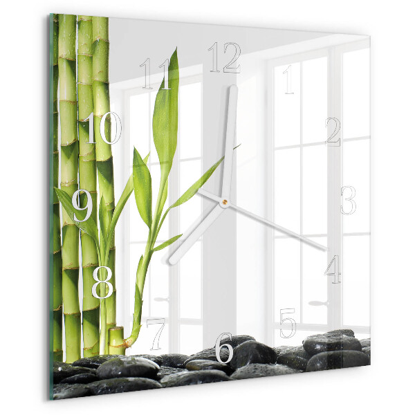 Square wall clock Bamboo