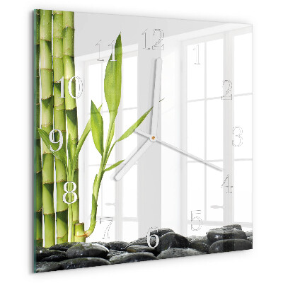 Square wall clock Bamboo