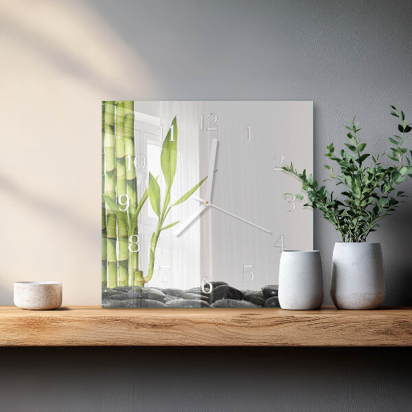 Square wall clock Bamboo
