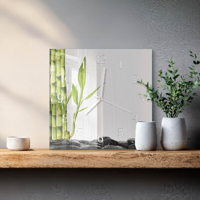 Square wall clock Bamboo