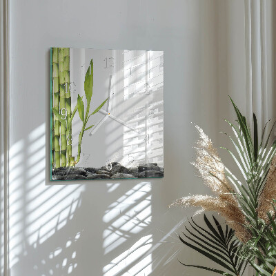 Square wall clock Bamboo