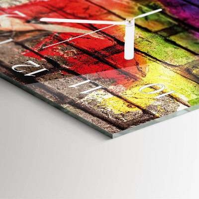 Square wall clock Brick