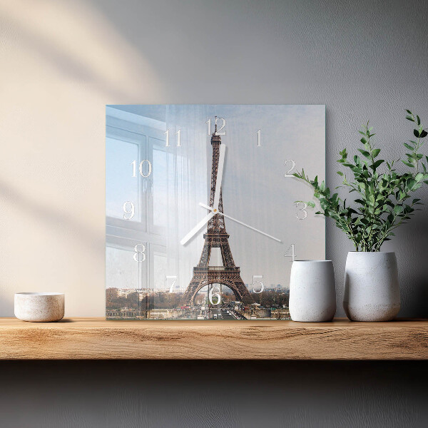 Square wall clock Eiffel Tower