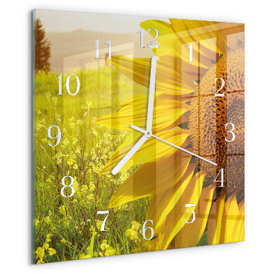 Square wall clock Sunflower
