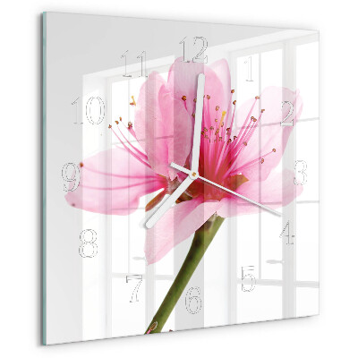 Square wall clock Flower
