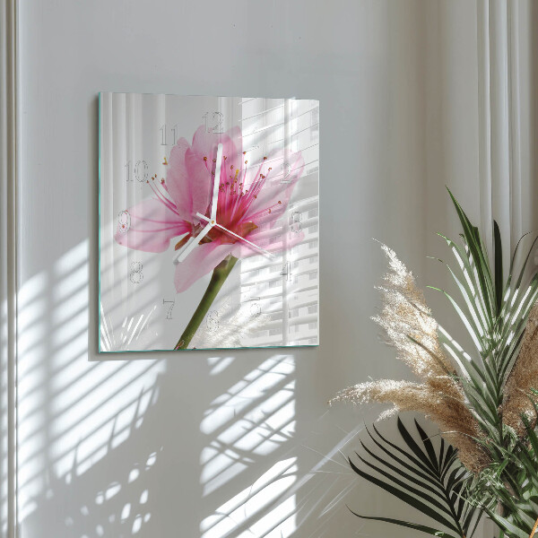Square wall clock Flower