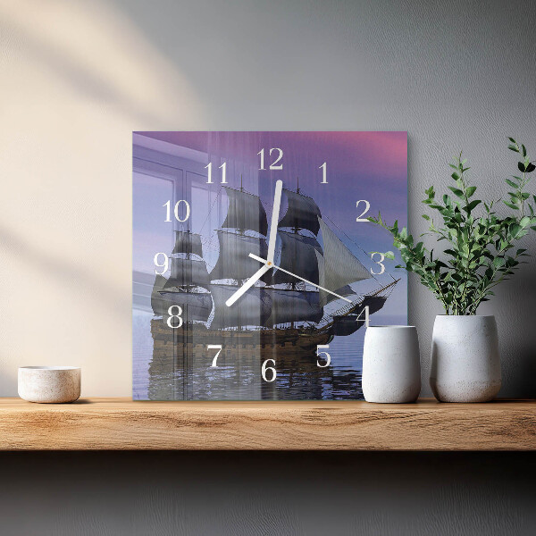 Square wall clock Sailing