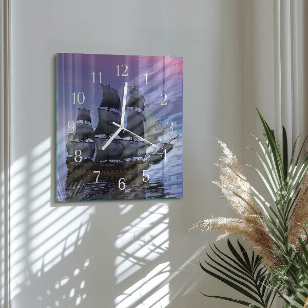 Square wall clock Sailing