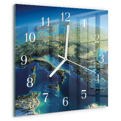 Square wall clock Earth