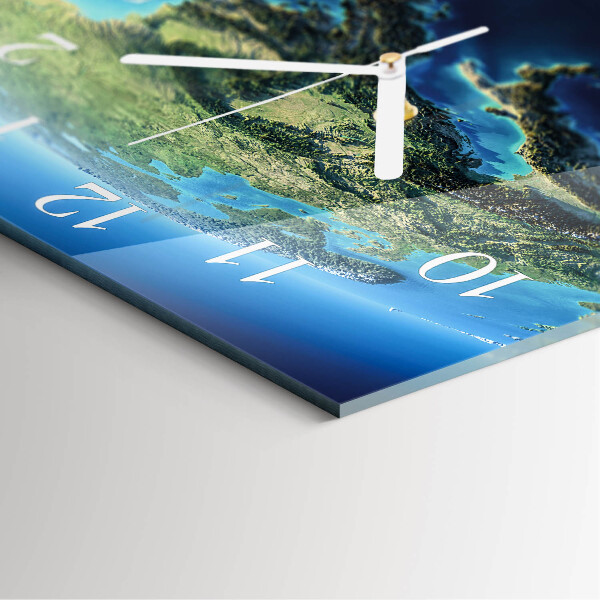 Square wall clock Earth