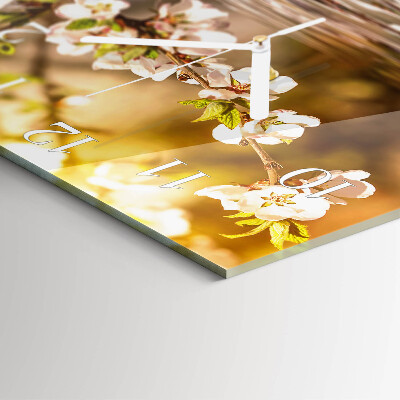 Square wall clock Flowers