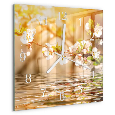 Square wall clock Flowers