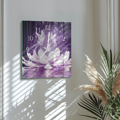 Square wall clock Flower