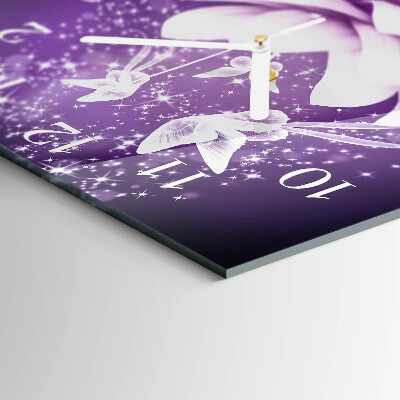 Square wall clock Flower