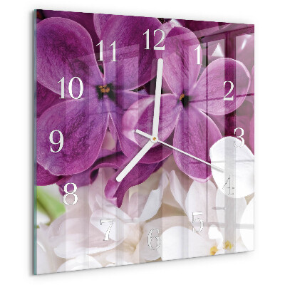Square wall clock Flowers