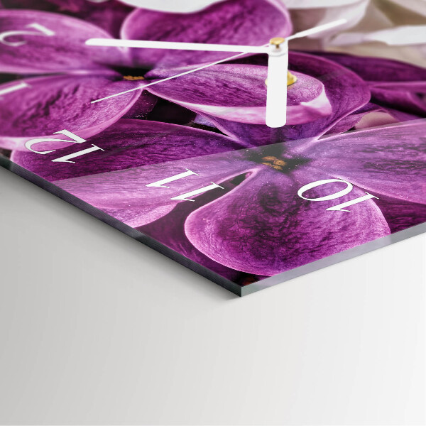 Square wall clock Flowers