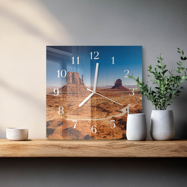Square wall clock Desert
