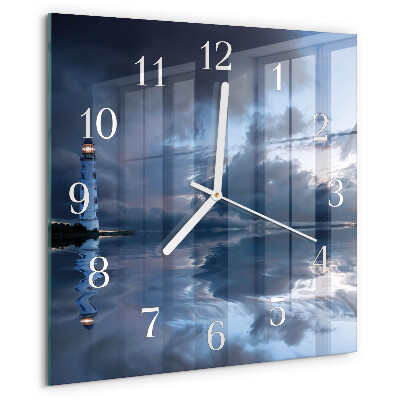 Square wall clock Lighthouse