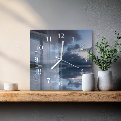 Square wall clock Lighthouse