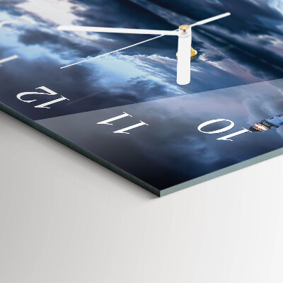 Square wall clock Lighthouse